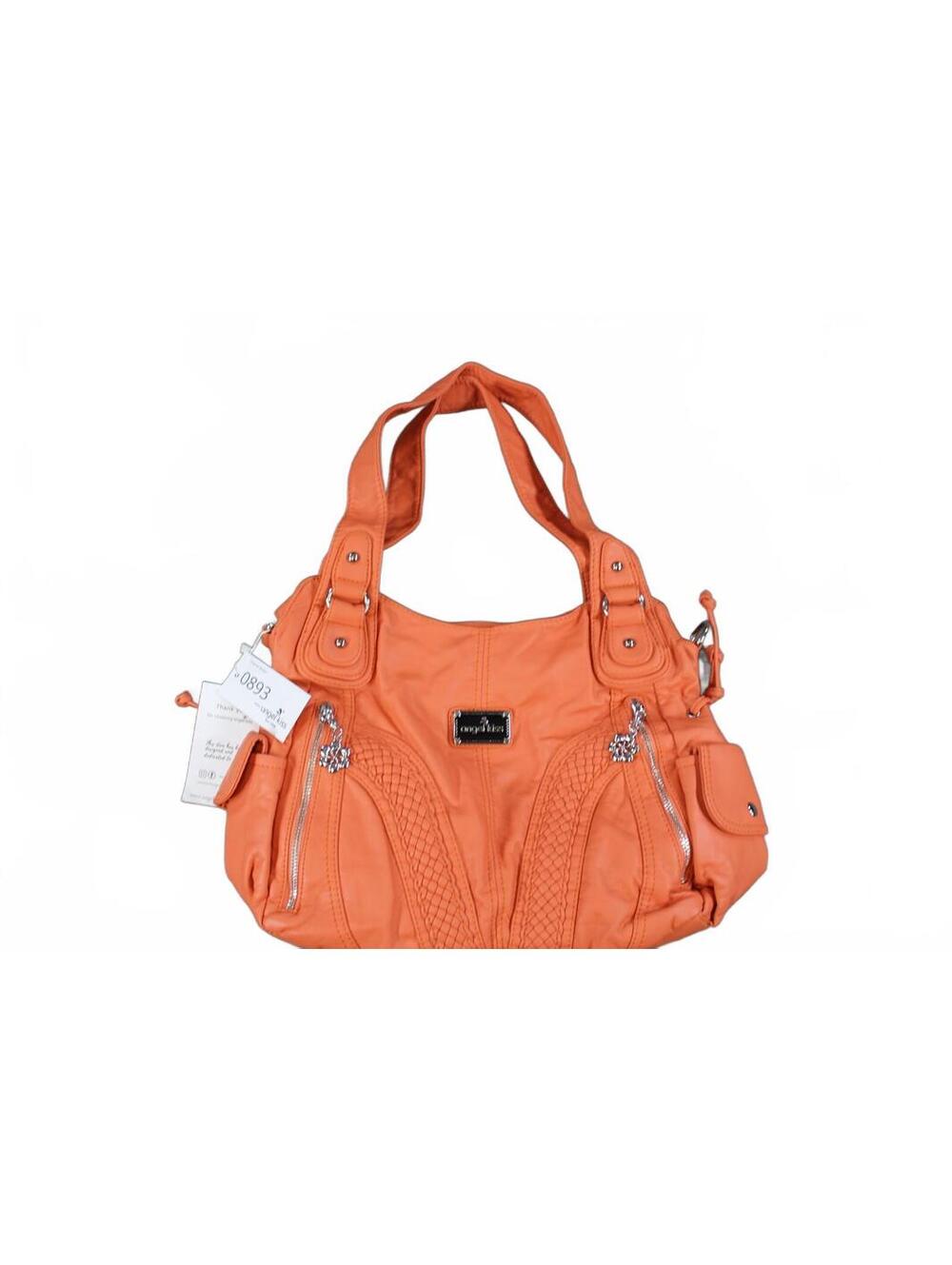 Angel Kiss Orange Faux Leather Shoulder Bag Purse